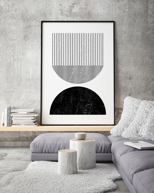 Plakat Czarna geometria abstrakcja minimalistyczna HOG STUDIO
