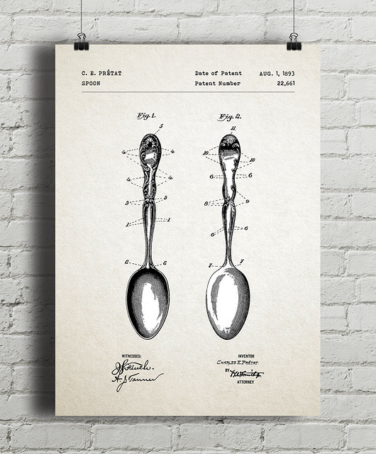 plakaty Łyżka - patent - plakat techniczny