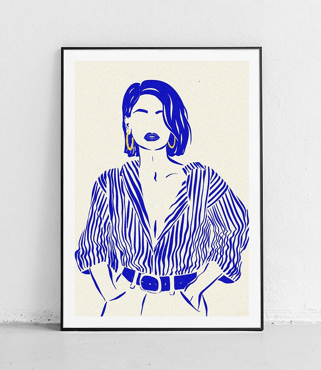 plakaty Plakat Kobieta w Pasiastym Żakiecie