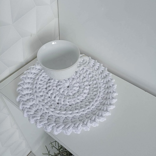 podkładki do kuchni Podkładka okrągła boho ze sznurka 26cm