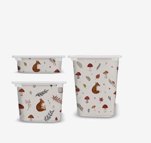 naklejki ścienne do pokoju dziecka Naklejki na Trofast leśne Ikea grzybki  naklejki