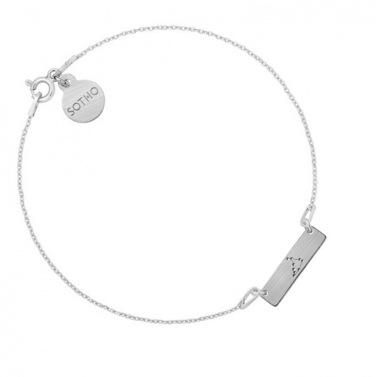 srebrne naszyjniki Srebrna matowa bransoletka z konstelacją Koziorożca