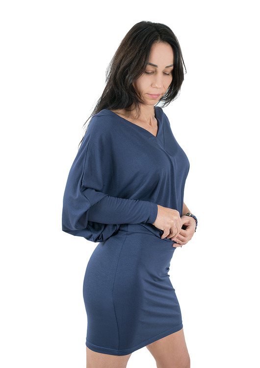 sukienki mini damskie Sukienka nietoperz oversize dzianinowa