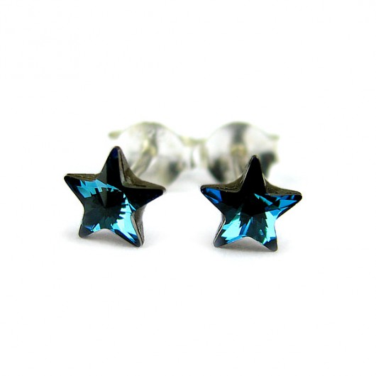 Drobne kolczyki kryształ Swarovski - Nocne gwiazdki Marisella