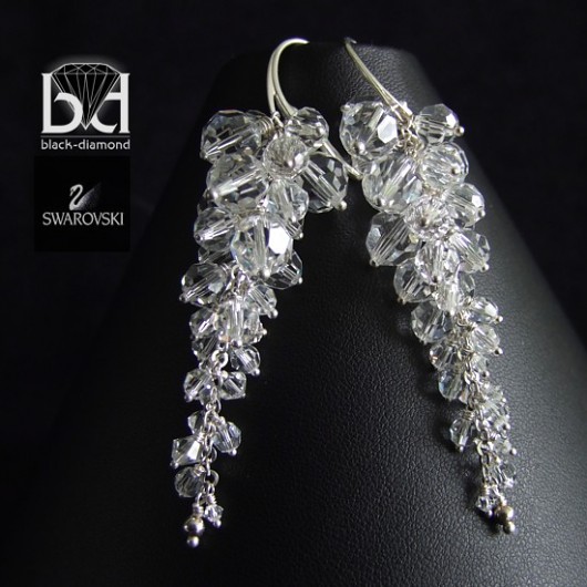 Ekskluzywne Gronka kryształ Swarovski   (7,5 cm) Black Diamond