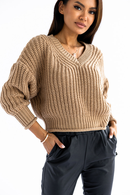 swetry damskie  Sweter BLANC w camelowym kolorze