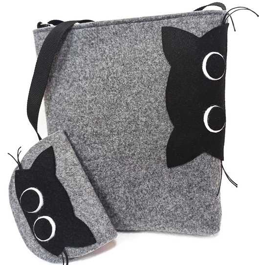 torebki, worki i plecaki dziecięce Listonoszka z kotem plus portfelik