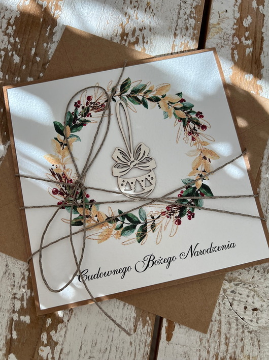 kartki świąteczne Wyjątkowa ręcznie robiona kartka świąteczna na Boże Narodzenie