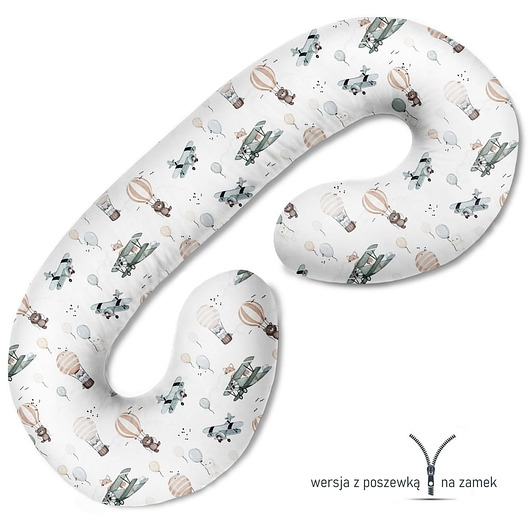 ubrania i akcesoria do karmienia Poduszka ciążowa do spania i karmienia Samoloty i balony