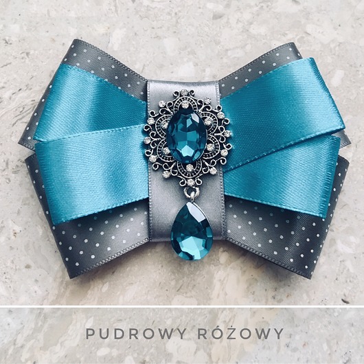 Brosza  lazurowa z kamieniem Pudrowy Różowy