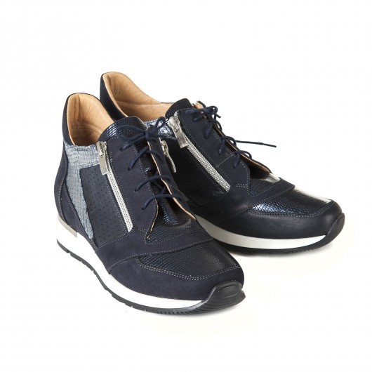 GRANATOWE TRAMPKI / sneakersy  na koturnie Nobo bags