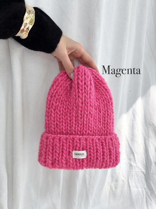 czapki damskie Czapka Lily 100% wełna *magenta*