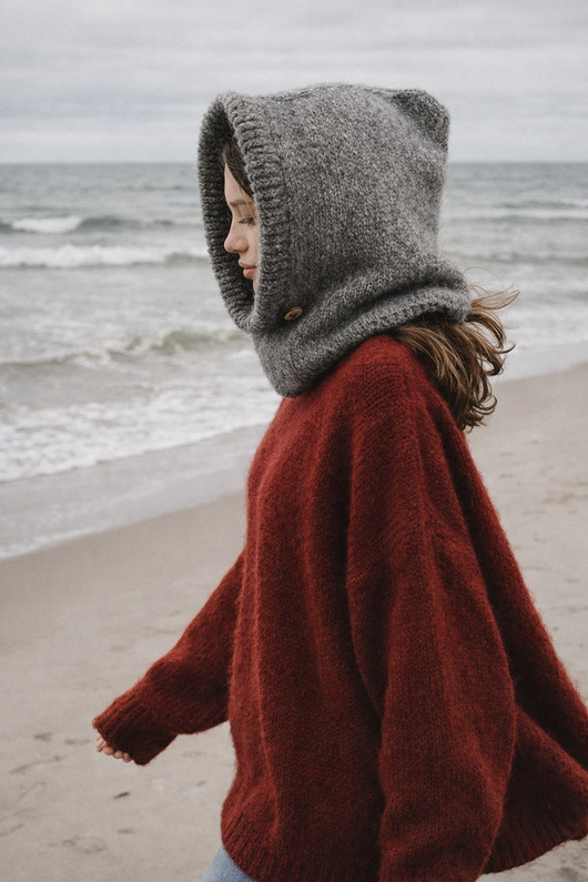 czapki damskie Ręcznie robiona balaclava miękki kapturokomin czapka z alpaką