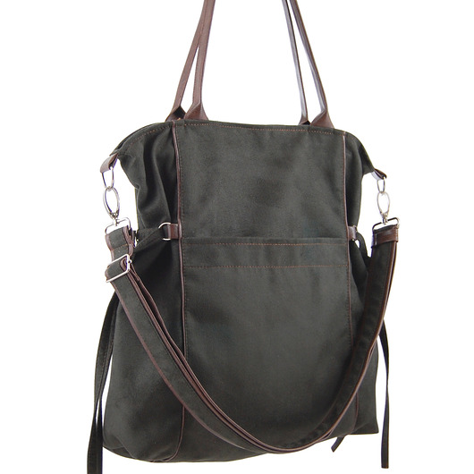 AMBER - duża torba - shopper - khaki i brąz incat
