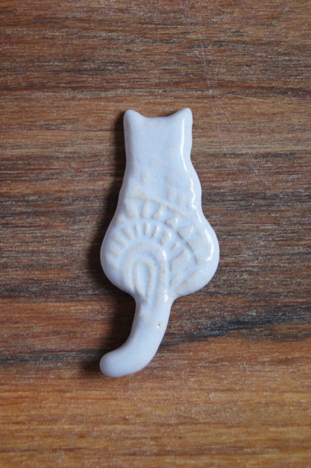 magnesy Ceramiczny magnes kot biały