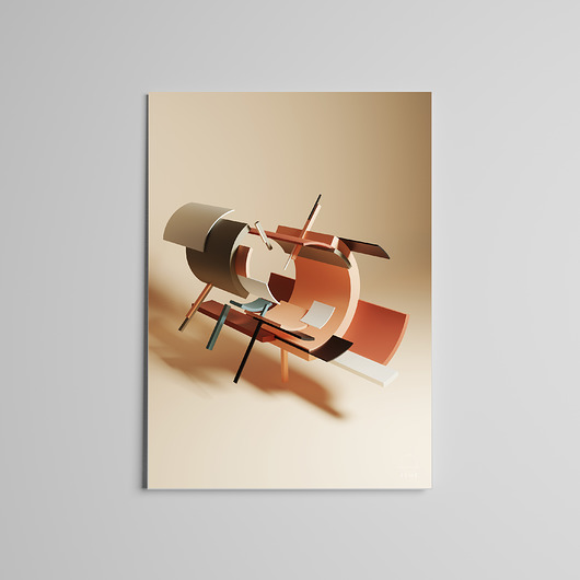 Plakat 3D Grafika Geometria zemeatelier