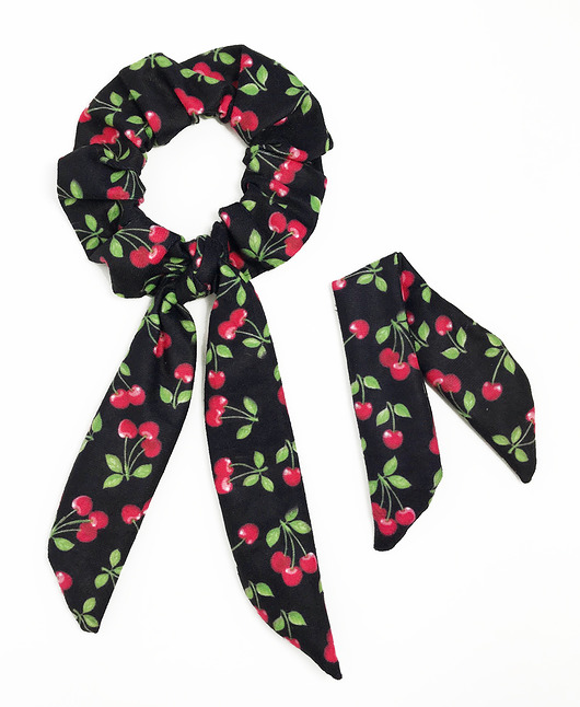 gumki do włosów Frotka Scrunchie CHERRISH Wisienki