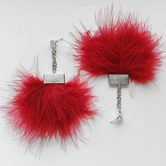 kolczyki z piórami PIÓRKO kolczyki