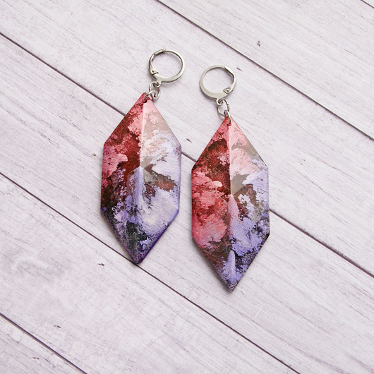 kolczyki z żywicy S A L E : UNIKATOWE kolczyki - INKY colors