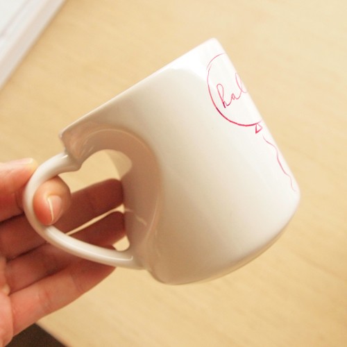 Halo balonik Kubek Serce uszko ONE MUG A DAY