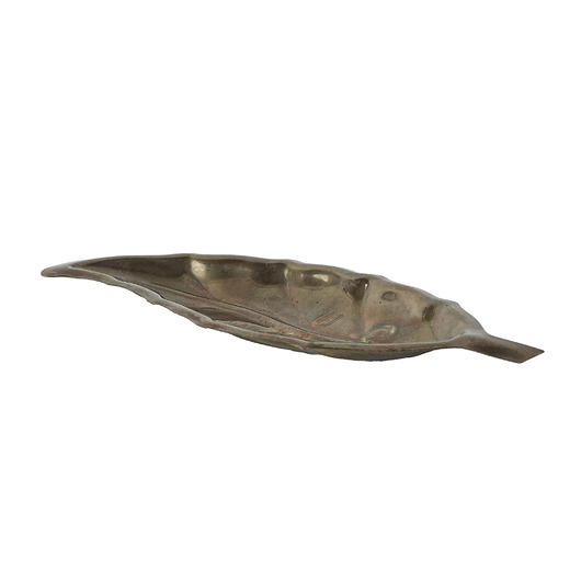 patery i talerze Patera metalowa liść, włoski design, lata 80, produkcja: Włochy