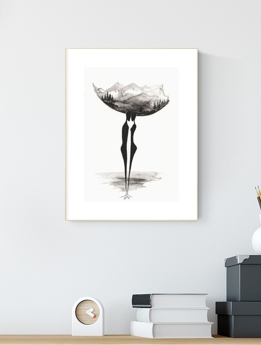 grafika 21X30 cm wykonana ręcznie MiniMalArt