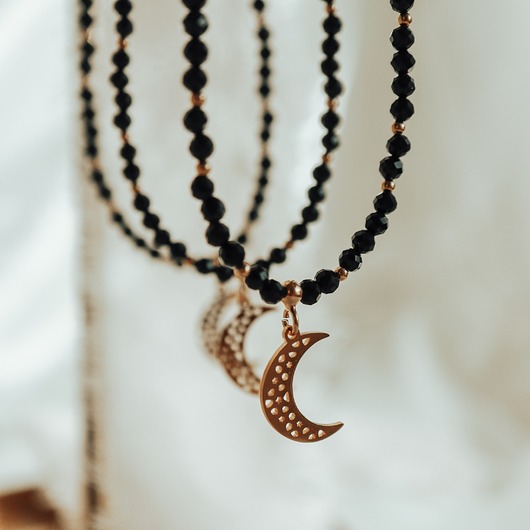 chokery Naszyjnik Luna Obsidia