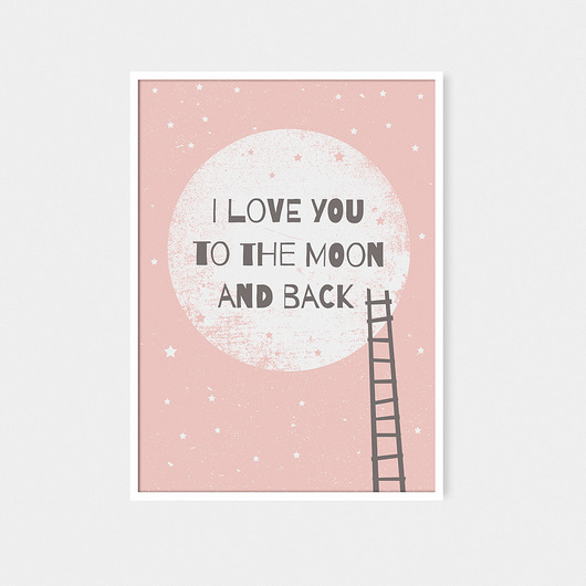 I love you to the moon and back II | plakat A3  milostudio