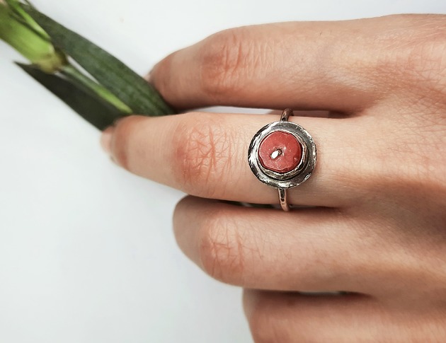 pierścionki srebrne Pierścionek KORAL