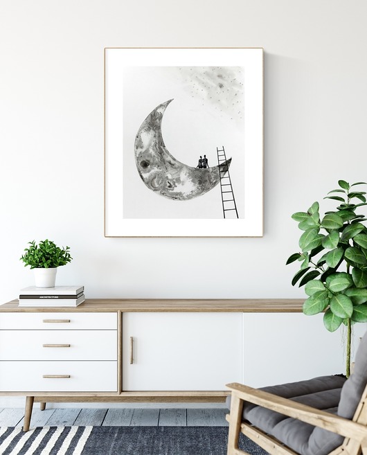 grafika 40X50 cm wykonana ręcznie MiniMalArt