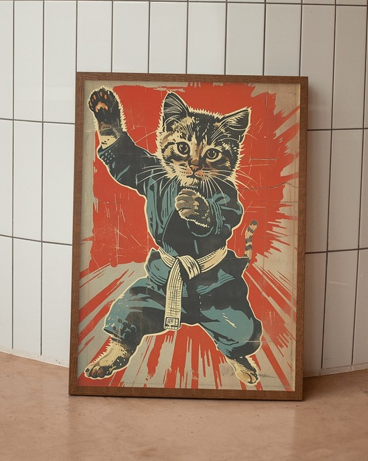 plakaty Plakat - Karate cat