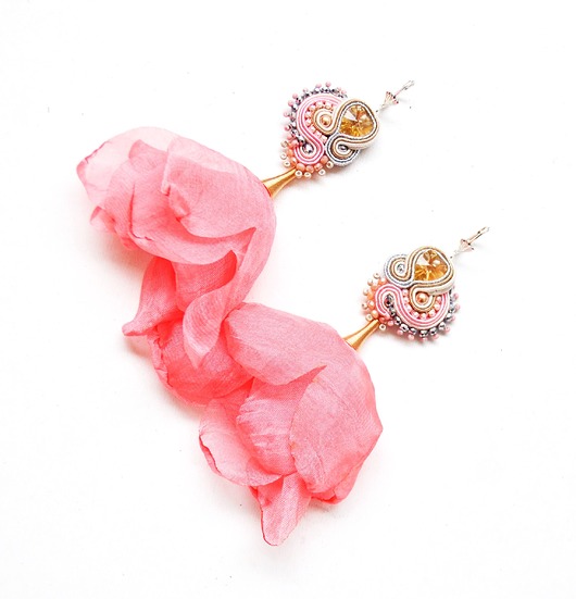 kolczyki soutache Sutaszowe kolczyki  OVIEDO ROSE