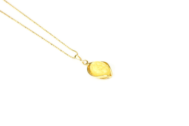 Colare Bursztyn Mleczny Midi złoto   Brazi Druse Jewelry