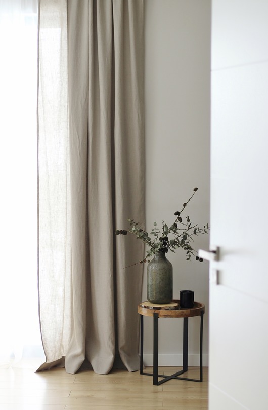zasłony Zasłona lniana beżowa  natural beige