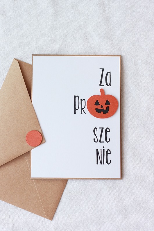 kartki scrapbooking Dynia Halloween. Zaproszenia urodzinowe