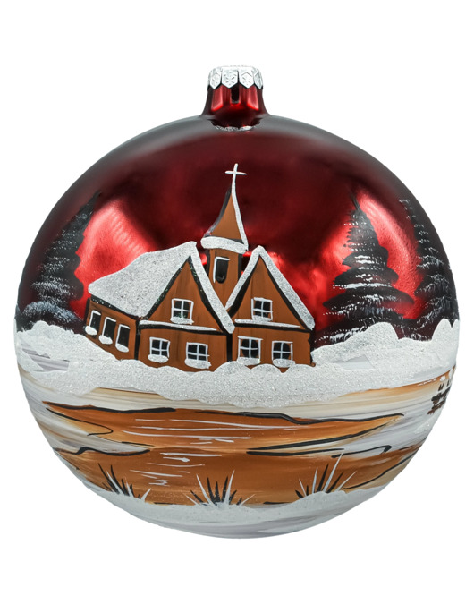 bombki Bombka okrągła duża: bordowy Kościółek