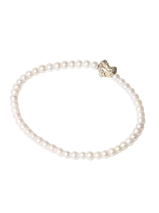 bransoletki z kamieni naturalnych Bransoletka z perłami i srebrnym serduszkiem Organica