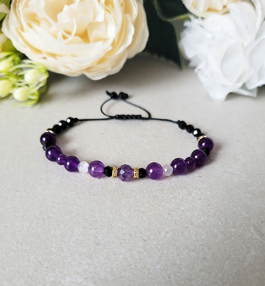 bransoletki z kamieni naturalnych RYBY- z Turmalinem Zodiakalna bransoletka