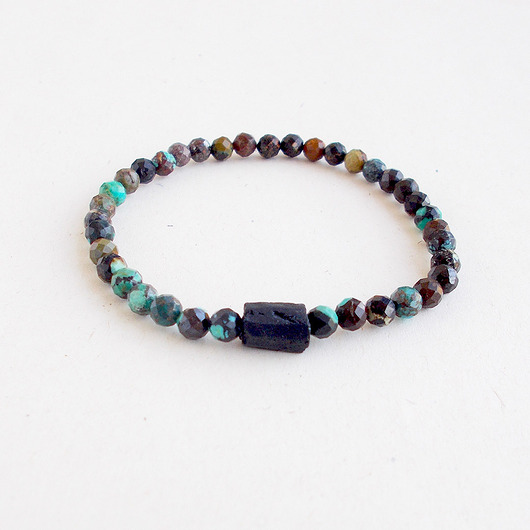 bransoletki z kamieni naturalnych Turmalin i turkus afrykański bransoletka