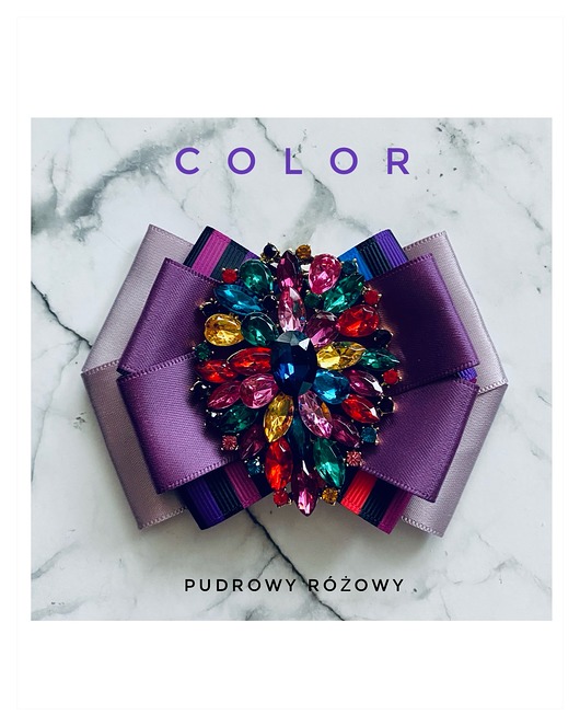 broszki Brosza z kolekcji COLOR  z kolorowym kryształem