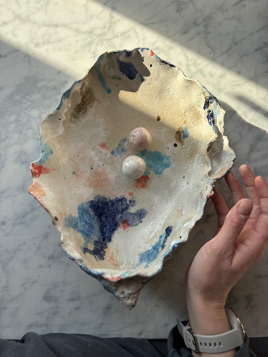 talerze, miski Ceramiczna Rzeźba Ostryga Patera na Owoce Przekąski Modern Farmhouse