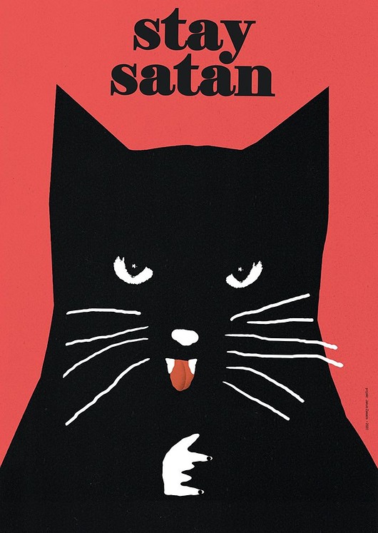 plakaty Stay Satan, Kot / Poster 40x30 Jakub Zasada