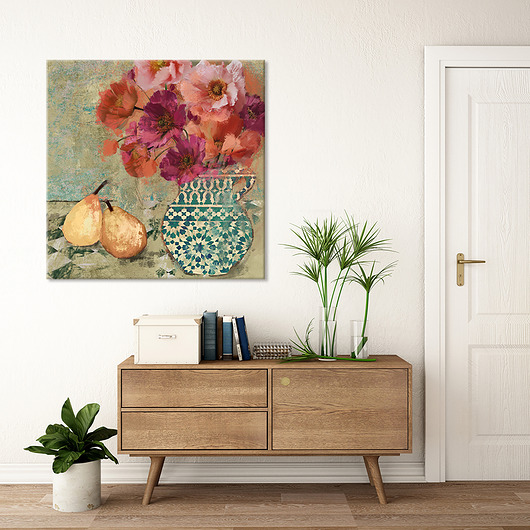 grafiki i ilustracje OBRAZ NA PŁÓTNIE - Letni Bukiet 80x80cm