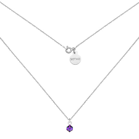 srebrne naszyjniki Naszyjnik z kryształkiem SWAROVSKI CRYSTAL