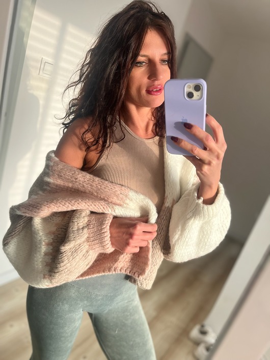 kardigany damskie Sweter damski kardigan beżowy