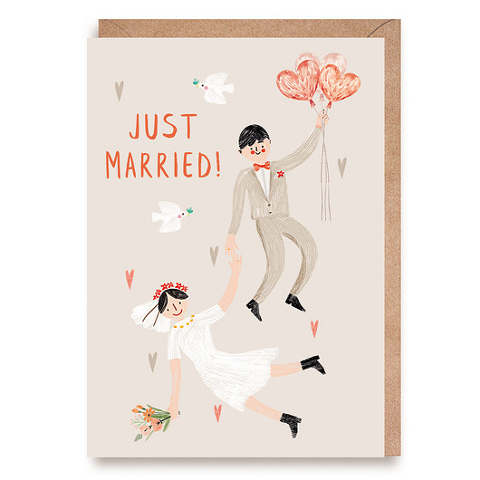 kartki okolicznościowe - wydruki Kartka ślubna Just Married Pamiątka z okazji ślubu