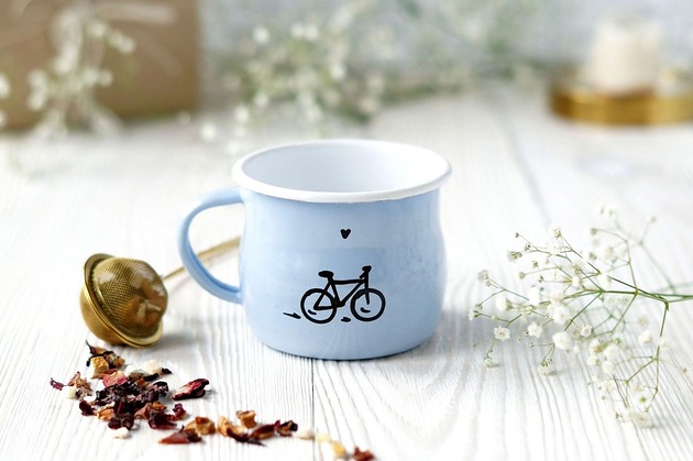 kubki Emaliowany Kubek Rowerzysty