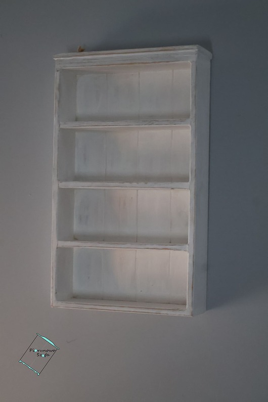 półki Rustykalna biała półka ścienna