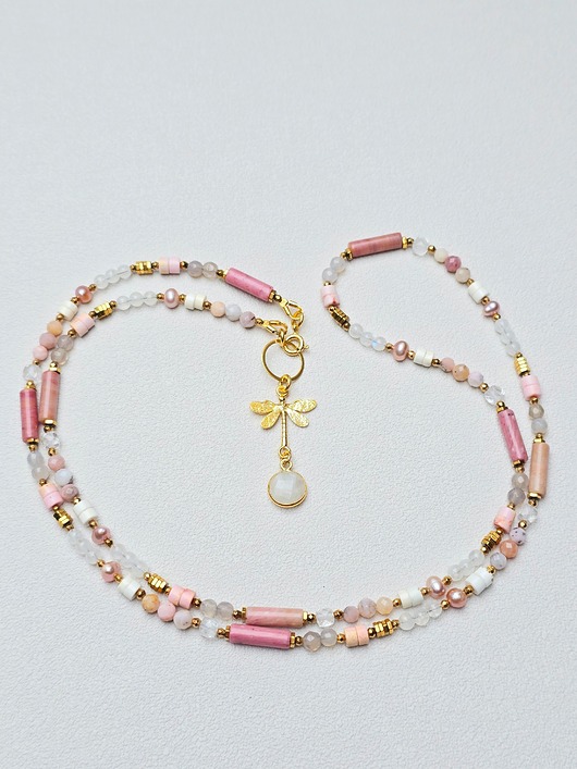 naszyjniki - inne Dłuższy Naszyjnik Ważka w Pudrze REZERWACJA