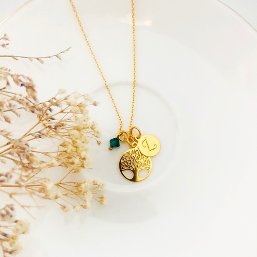 wisiory NASZYJNIK z drzewem, złote drzewko